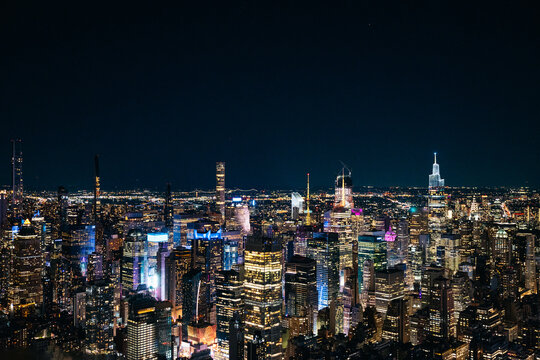 Cityscape of New York at night