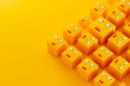 Colorful minimalist square faces in a fun mosaic