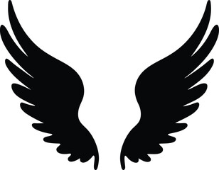 Obraz premium Angel wing silhouette vector, wing icon vector, Angel wing clipart