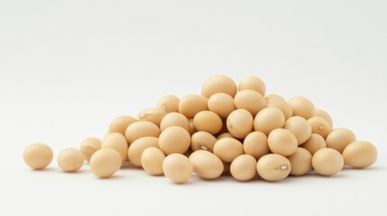 A Close-Up of Soybeans on White Background