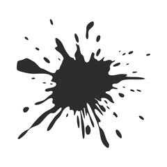 Black ink splash vector illustration for grunge design and abstract backgrounds and artistic splatter effects on canvas silhouette