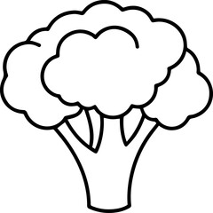 broccoli vegetable outline coloring book page line art vector illustration