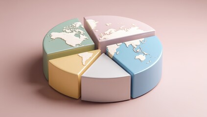 Divided world pie chart