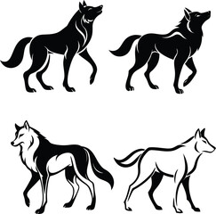Wolf icon vector icon set