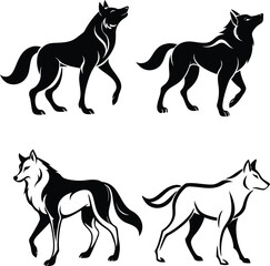 Wolf icon vector icon set