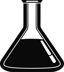 Vector illustration of chemistry laboratory test glass tube with liquid icon symbol design