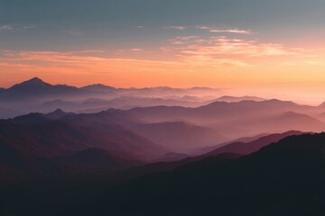 Obraz premium Majestic Mountain Range Views at Sunset Offering Awe Inspiring Natural Beauty Display