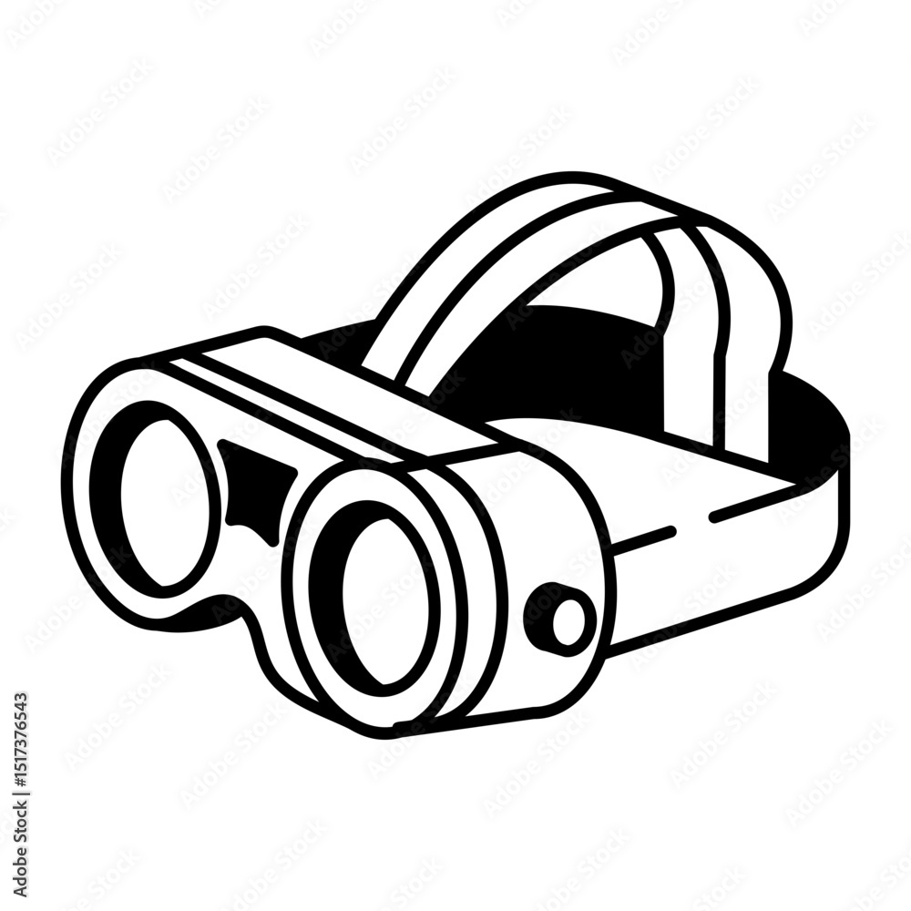 Canvas Prints a line style icon showing a vr headset