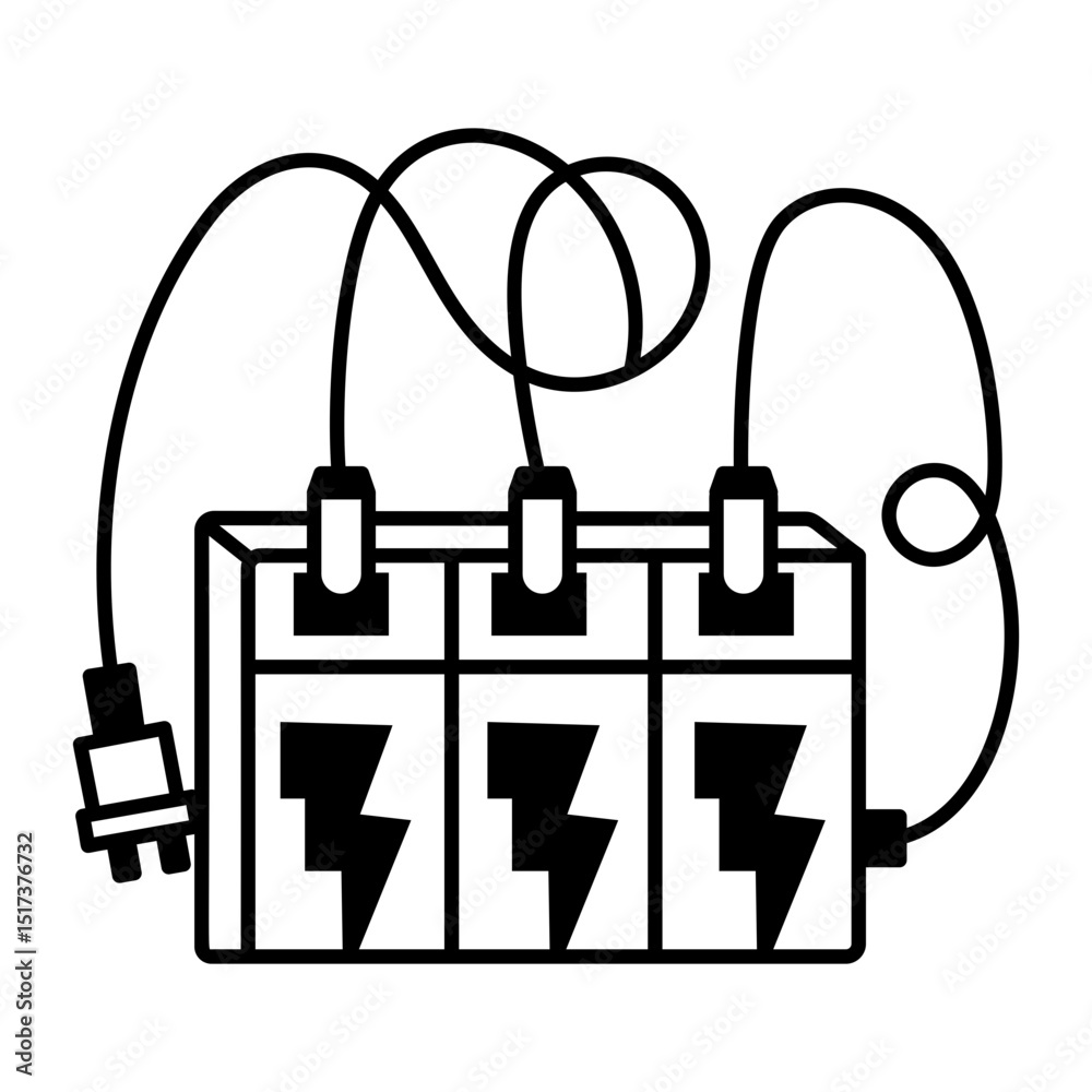 Canvas Prints a linear icon showing emergency power unit