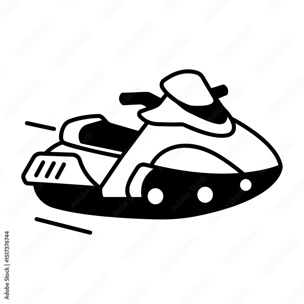 Canvas Prints a line style icon of flying hover bike