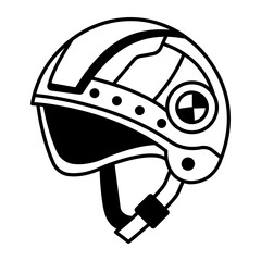 A linear style icon of futuristic helmet
