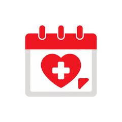 Obraz premium calendar with heart and medical cross icon represe.svg