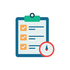 checklist with clock and alert icon symbolizing 