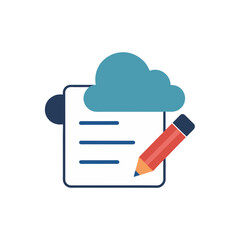 document with cloud and pencil icon representing 