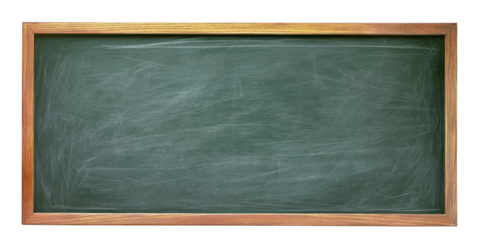 PNG Blackboard with a wooden chalkboard school frame. - Powered by Adobe