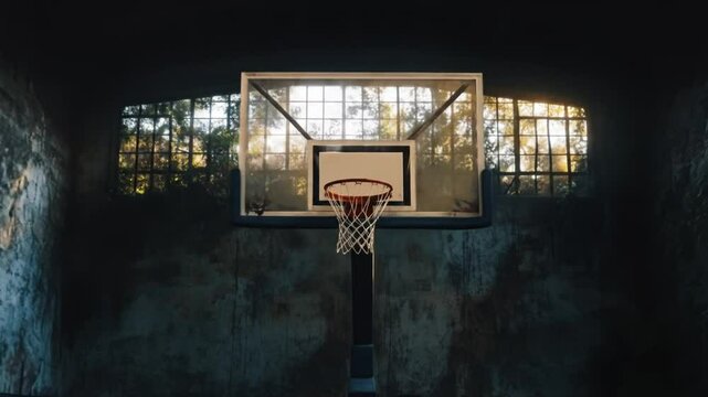 Forgotten Dreams: An Abandoned Basketball Court Recaptured by Nature's Embrace