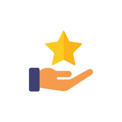 hand holding star icon symbolizing positive feedba