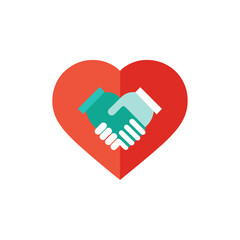 handshake inside heart icon representing trust 
