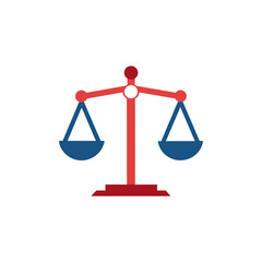 justice scale symbol in modern vector flat style 