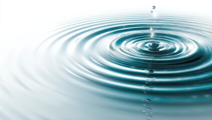 Water droplet impact creating concentric ripples