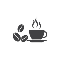 cup of coffee with beans