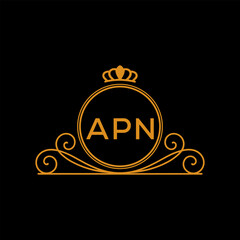 Initial APN Letter Linked Logo for business and company identity. Modern APN Letter Logo Vector Template with modern trendy golden logo.
