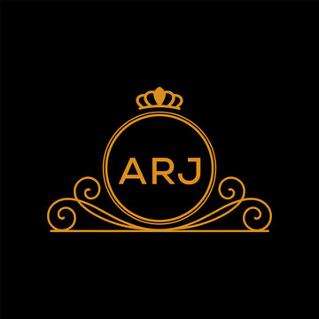 Initial ARJ Letter Linked Logo for business and company identity. Modern ARJ Letter Logo Vector Template with modern trendy golden logo.
