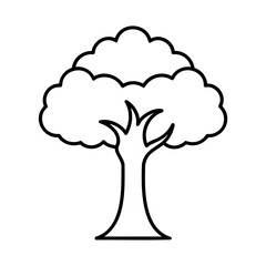Simple black and white tree illustration suitable for nature and environmental concepts