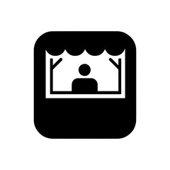 A Beautiful Shop with shopkeeper Icon in Web & App Design