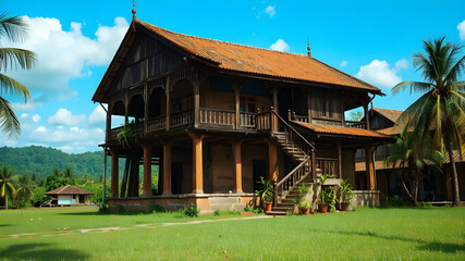 AI Image gen malay village house