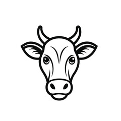 Funny cartoon illustration of a cute cow on a farm with other livestock