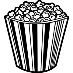 Cinema Snack Silhouette – Popcorn with Drink Icon