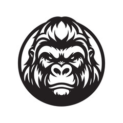 gorilla logo, editable vector image