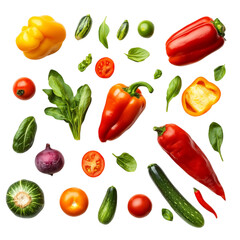 Colorful vegetables arranged on a striped background fresh produce healthy eating vibrant colors