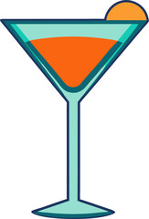 Cocktail glass vector white background 