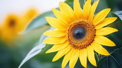 Obraz premium Vibrant sunflower with bright yellow petals.