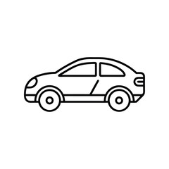 car vector illustration, car outline icon on white