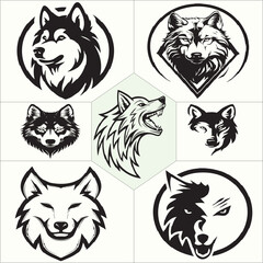 logo of husky vector set