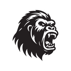 gorilla logo, editable vector image