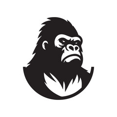 gorilla logo, editable vector image
