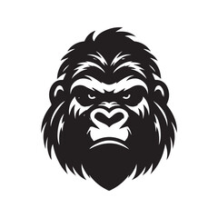 gorilla logo, editable vector image