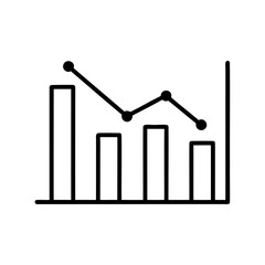 Simple black and white line chart illustrating data analysis and business performance