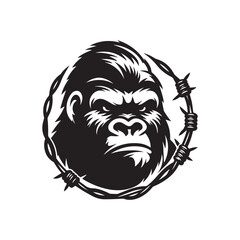 gorilla logo, editable vector image