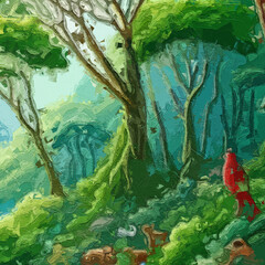 Various oil paintings, flowers, roosters, birds, landscapes, tigers, cats, dogs, hens, chicks