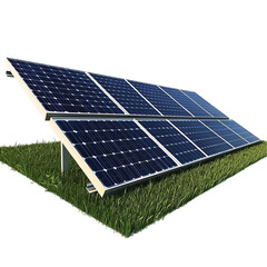 Solar panels on grass clean energy renewable power sustainable technology eco friendly environment