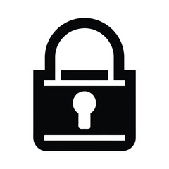 lock icon vector illustration, lock silhouette