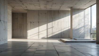 Modern Abstract Concrete Room Interior Background for Architecture, Design, Presentation or Visualization Projects