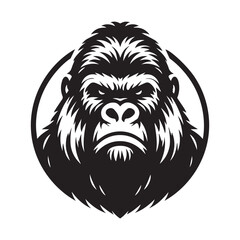 gorilla logo, editable vector image