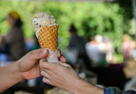Delicious waffle cone 
