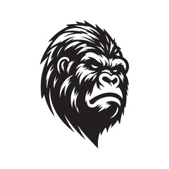 gorilla logo, editable vector image